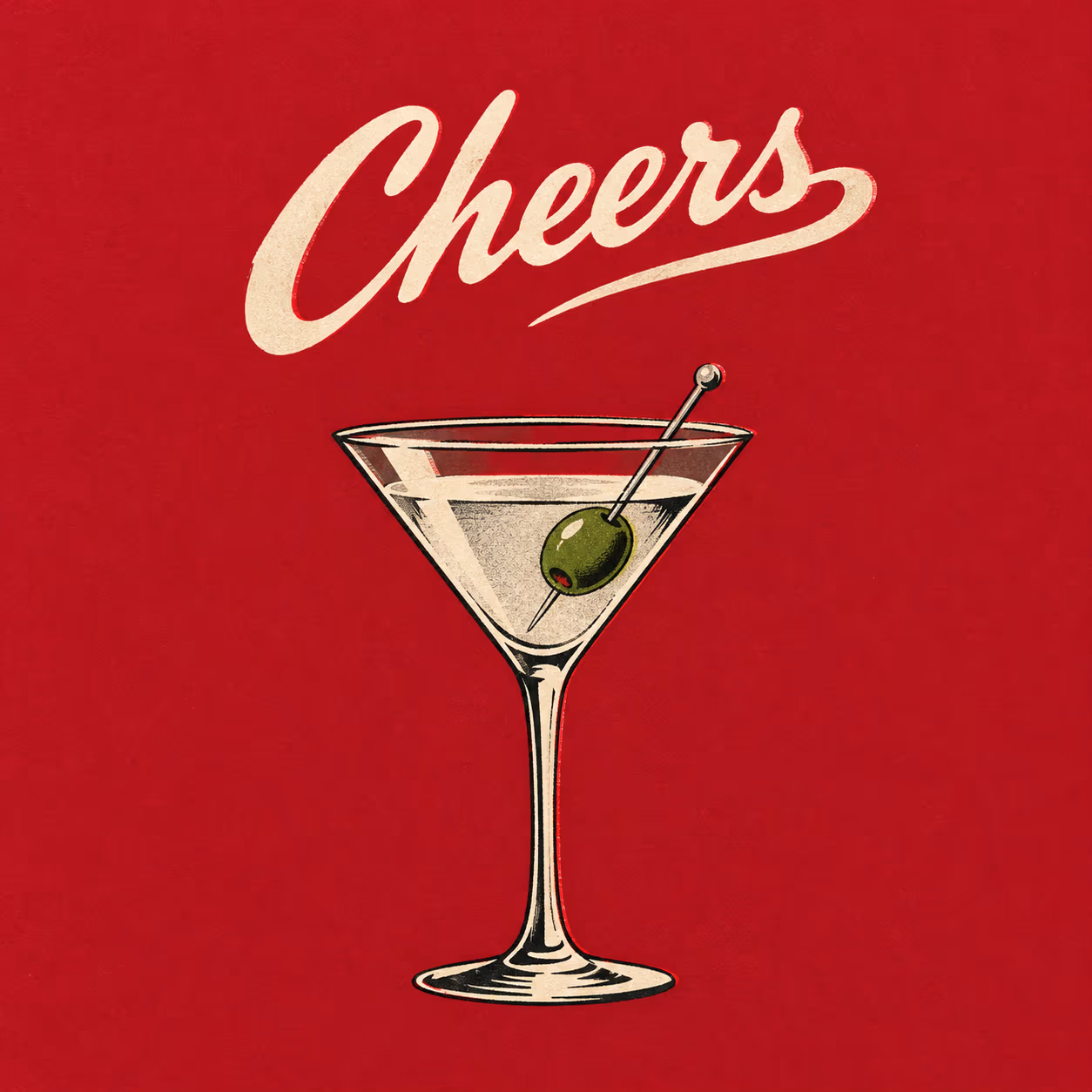 Cartaz Cheers com Martini